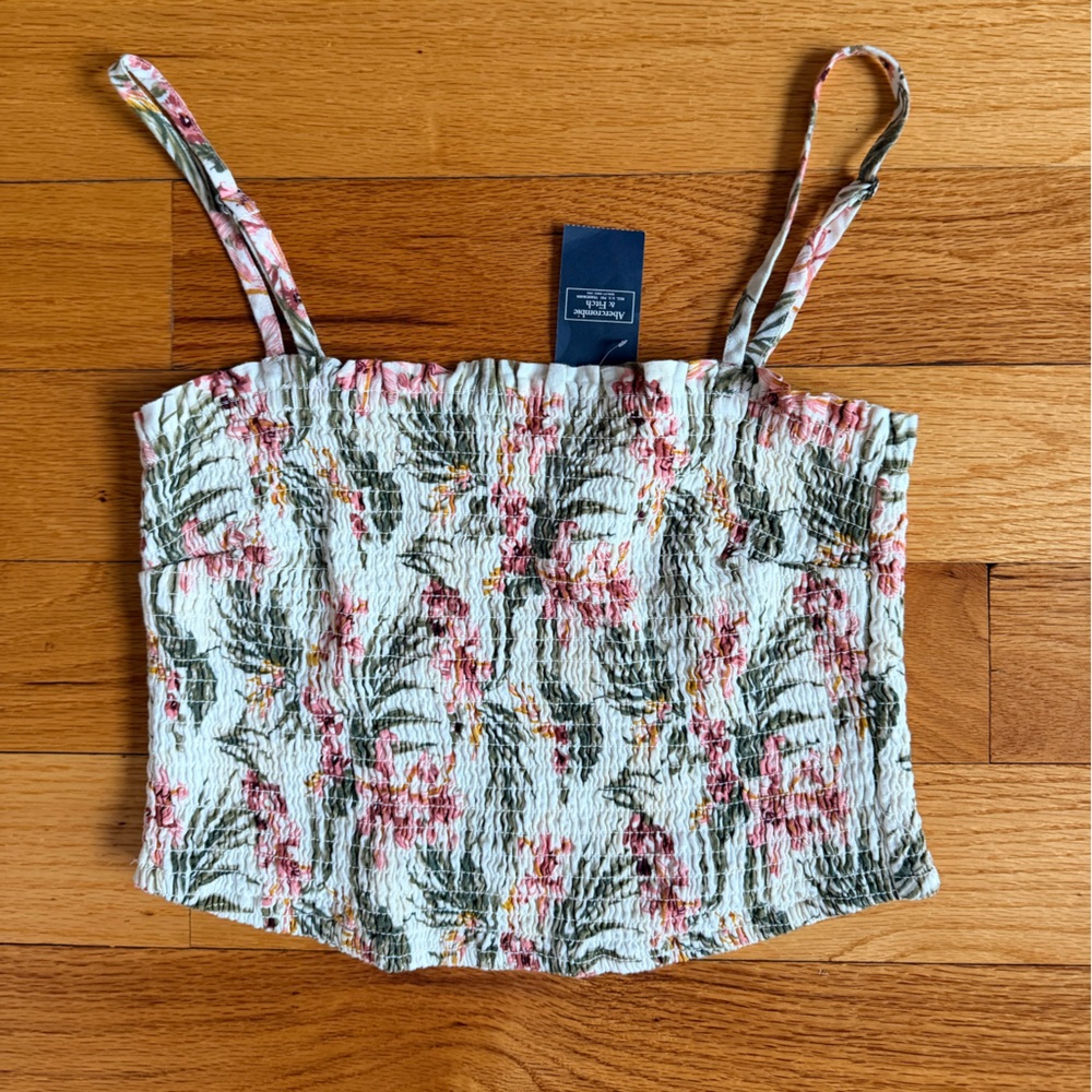 Abercrombie & Fitch Botanical Smocked with Pink & Green